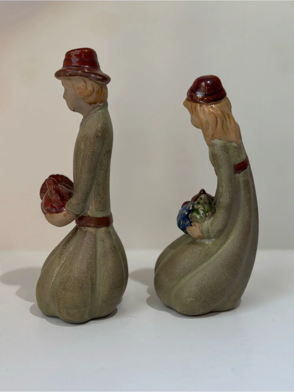 Vintage Pier One Thanksgiving Pilgrim Figurines Boy and Girl